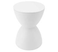 Ausla Sgabello a Forma di Clessidra Tavolino Rotondo in Plastica 30 Cm X 42 Cm Sedute e Tavolo Compatti Design Arrotondato per il delle Scarpe del Camerino del Bagno (WHITE)