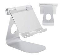 Ausla Supporto per Telefono da Tavolo Universale in Lega di Alluminio, Staffa Regolabile per Telefoni Cellulari e Tablet, Leggero e Portatile per Viaggi o Uso Domestico (SILVER)