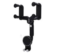 Ausla Supporto per Telefono per Specchietto Retrovisore, Supporto per Telefono per Auto in ABS PU con Regolazione Orizzontale di 180 Gradi, Morsetto Sicuro e Design Retrattile, per Conducenti Che