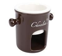 Ausla Tazza per Fonduta in Ceramica, Riscaldamento per Tea Light per Cioccolato e Formaggio, Perfetta per Feste e Riunioni (BROWN)