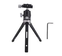 Ausla Treppiede da Tavolo, Lega di Alluminio, Supporto a Doppia Angolazione con Base Girevole a 360° per Fotocamere Vlog e DSLR Regolazione Altezza da 130 Mm a 200 Mm (GRAY)