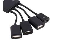 Ausla USB OTG Host Hub, Adattatore Micro USB 4 Port OTG con Funzione di Ricarica per Dispositivi, Connetti Tastiera Mouse e Lettore di Schede