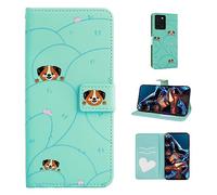 Auslbin Carino Cover Samsung Galaxy A33 5G 6.4", Coperchio Mobile in Pelle PU Samsung Galaxy A33 5G, Cover Samsung Galaxy A33 5G a Flip per Animali, Blu (Cane)
