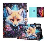 Auslbin Colorata PU Cover Lenovo Tab K11 Plus/M11 Plus 11.45 Pollici, Colorata e in Movimento, Bellissimo Motivo, Custodia per Tablet Flip Tab K11 Plus/M11 Plus/TB352FU con Supporto, Volpe