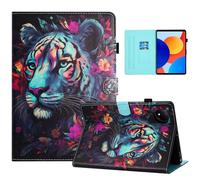 Auslbin Colorata PU Cover Xiaomi Redmi Pad SE 4G 8.7 Pollici, Colorata e in Movimento, Bellissimo Motivo, Custodia per Tablet Flip Redmi Pad SE 8.7 con Supporto, Tigre