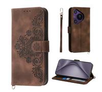 Auslbin Cover per Huawei Pura 70 Pro 5G 6.8", Slot a 5 Carte Custodia per Pura 70 Pro/HBN-LX9 Protettiva in pelle PU Stile Fiore Vintage, Marrone