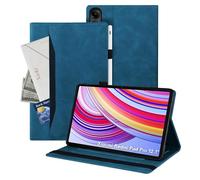 Auslbin Custodia compatibile con Xiaomi Redmi Pad Pro 12.1" 2024 Cover, Tablet in Pelle PU Adatto per Xiaomi Poco Pad, Stile Classico in Pelle, Blu