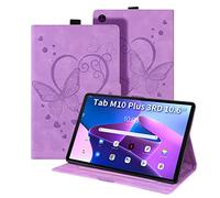 Auslbin Custodia per Lenovo Tab M10 Plus 3rd Gen 10.6 Pollici 2022 Cover e Tasca Libro e Motivo a Farfalla di Multi-Angoli Compatibile con per M10 Plus 3a Generazione,Viola