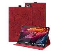 Auslbin Custodia per Lenovo Tab M11 Plus/K11 Plus 11.45" 2024 Cover, Pelle Goffrata Farfalla PU con Funzione di Supporto, Flip Tab Cover per Tab M11 Plus/K11 Plus, Rosso