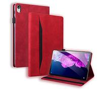 Auslbin Custodia per Lenovo Tab P11 /P11 Plus 11 Pollice (TB-J606F/TB-J606X)2020 /TB-J607 2021 Cuoio Premium PU Cover per Tavoletta con Funzione di Supporto e Slot per Schede,Rosso