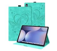 Auslbin Custodia per Samsung Galaxy Tab S10 Plus 12.4 2024 Cover, Pelle Goffrata Farfalla PU con Funzione di Supporto, Flip Tab Cover per Tab S10 Plus/S9 Plus/SM-X820, Verde