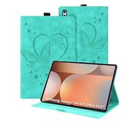 Auslbin Custodia per Samsung Galaxy Tab S10 Ultra 14.9 Cover, Pelle Goffrata Farfalla PU con Funzione di Supporto, Flip Tab Cover per Samsung Galaxy Tab S10/S9 Ultra/SM-X926C, Verde