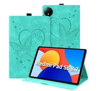 Auslbin Custodia per Xaiomi Redmi Pad SE 8.7 4G 2024 Cover, Pelle Goffrata Farfalla PU con Funzione di Supporto, Flip Tab Cover per Redmi Pad SE 8.7, Verde