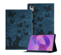 Auslbin Stile Farfalla e Gatto Cover Compatibile con Lenovo Idea Tab Pro 12.7" 2025 In Rilievo Pelle PU Retrò Custodia di Tablet con Supporto per Penna, Blu