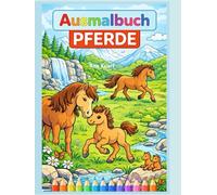 Ausmalbuch Pferde: 54 Seiten Einzelblatt Bilder um den Farbdurchdruck zu verhindern.