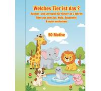 Ausmalbuch Tiere für Kinder ab 3 Jahren: 50 Tiermotive aus Zoo, Wald, Bauernhof & vieles mehr - mit kleinen Fragen zum Mitraten und spielerischen Lernen ab 3 Jahren.