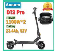 Monopattino Elettrico Ausom DT2 Pro, Motori 21100W, Batteria 52V 23.4Ah, Pneumatici 10.3”, Velocità Massima 68 km/h, Autonomia Massima 115 km, Freni a Disco Idraulici Anteriori e Posteriori, Sospensio