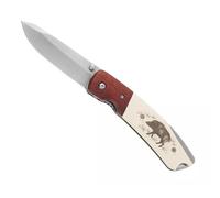 Ausonia 26546 Coltello tascabile acciaio inox manico legno plastica cinghiale 19