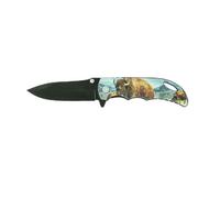 Ausonia 26593 Coltello tascabile lama acciaio manico Bisonte 18,5 CM