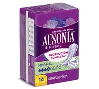 Ausonia Discreet Assorbenti, Normale, Confezione da 14, Per Perdite Di Urina Per Donne, Protezione Completa*, Discrezione Incredibile