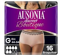 AUSONIA Discreet Boutique Urine Leakage Slip, taglia L, nero, blocca odori e umidità e previene le perdite, color salmone, L (confezione da 16, 8 x 2)