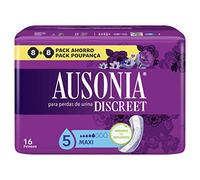 Ausonia Discreet Compresse Maxi, confezione da 16, per perdite di urina per donne, protezione completa, discrezione incredibile