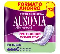 Ausonia - Discreet Normal, Assorbenti per incontinenza, da donna, 72 pezzi, per perdite di urina e vesciche iperattive