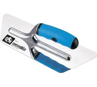 Ausonia - Frattazzo lucido per finiture con lama inox trapezoidale 24x10 e manico gomma