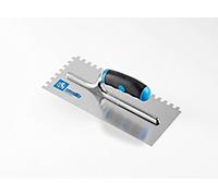 Ausonia - Frattazzo per colla manico gomma lama acciaio 28x12 dente 15x15