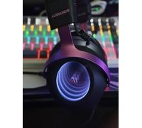 ausounds Cuffie da gioco cablate con driver magnetici planari, audio spaziale circostante 7.1, padiglioni auricolari in memory foam ed effetti di luce abisso, cuffie USB-C/A per PC e PS5, FPS, RPG e