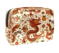 Auspicious Dragons Fruits - Trousse da donna, per articoli da toeletta da viaggio, grande, in PVC, con cerniera, Multi, 18.5x7.5x13cm/7.3x3x5.1in, Beauty case