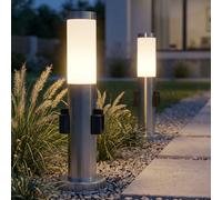 Außenstehlampe Lampade da Percorso Giardino Argento Presa Inox H 45cm 2er Set [EEK: Non valutato]