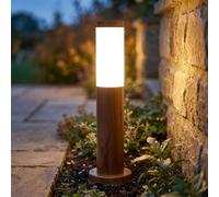Außenstehlampe Lampade da Percorso Giardino Simil Legno Acciaio Inox H 45 CM [EEK: Non valutato]