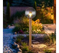 Außenstehlampe Lampione Giardino Alluminio Vetro Esterno Piantana Altezza 100cm [EEK: Non valutato]
