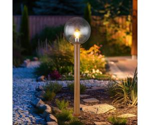Außenstehlampe Lampione Giardino Alluminio Vetro Esterno Piantana Altezza 100cm [EEK: Non valutato]