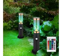 Außenstehlampe Lampione Lampada da Giardino Movimento RGB LED Dimmbar 2er Set [EEK: F]