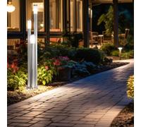 Außenstehlampe Lampione Lampade da Giardino 3 Fiamma Patio Acciaio Inox LED [EEK: F]
