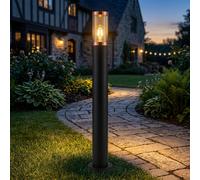 Außenstehlampe Lampione Lampade da Giardino Acciaio Inox Nero Pavimento Rauch H