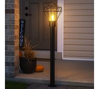 Außenstehlampe LED Piantana Lampade da Percorso Acciaio Nero Industrial Lampione