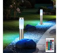 Außenstehlampe Zoccolo Lampada da Giardino Dimmerabile Telecomando RGB LED 2er [EEK: F]
