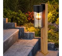Außenstehlampe Zoccolo Lampada da Giardino Percorso Acciaio Inox Simil Legno H [EEK: Non valutato]