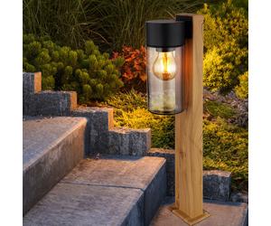 Außenstehlampe Zoccolo Lampada da Giardino Percorso Acciaio Inox Simil Legno H [EEK: Non valutato]