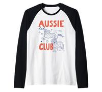 Aussie Dad Club Australian Shepherd Dog Owner Fathers Day Maglia con Maniche Raglan