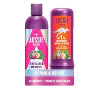 Aussie Set di maschere per capelli con shampoo e balsamo profondo per riparare e ravvivare