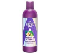 Aussie SOS Blonde & Hydrate Shampoo Viola 300 ml per capelli scuri, con stoppini e capelli grigi. Neutralizza Tonalità Ricotiche E Gialle In Capelli Biondi, Con Riflessi E Capelli Grassi. Più