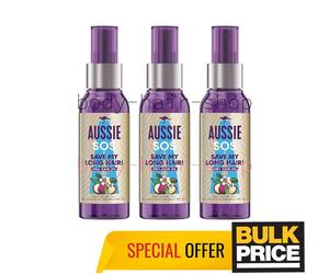 Aussie SOS Save My Lengths Rescue Oil Trattamento per capelli secchi crespi...