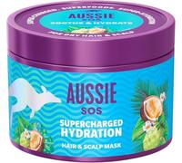 Aussie SOS Supercharged Hydration Maschera per capelli e cuoio capelluto 500ml Allevia la pelle capelluto secca e idrata i capelli estremamente asciutti