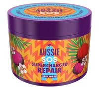 Aussie SOS Supercharged Repair - Maschera per capelli secchi e danneggiati, 500 ml, aiuta a riparare e proteggere dai danni lasciando i capelli morbidi, lisci e idratati per 100 ore. Formula vegana