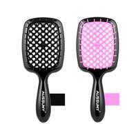Aussumy Spazzola districante ventilata - Confezione da 2 mini spazzole districanti rotonde con setole morbide per senza sforzo - ideale per capelli bagnati secchi o danneggiati per donne, uomini e