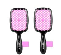 Aussumy Spazzola districante ventilata - Confezione da 2 mini spazzole districanti rotonde con setole morbide per senza sforzo - ideale per capelli bagnati secchi o danneggiati per donne, uomini e